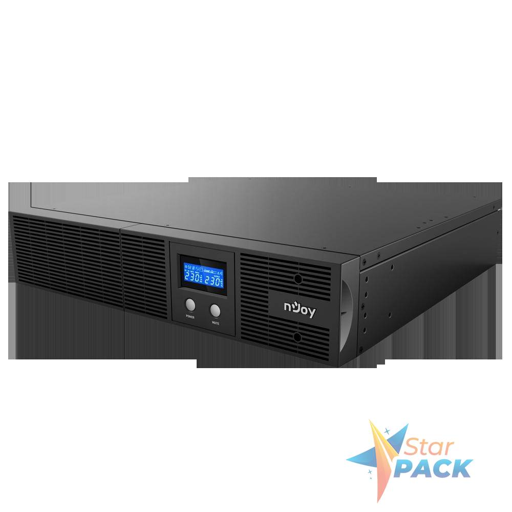 UPS NJOY,  ARGUS 1200, Line Int. cu management, rack, 1200VA/720W, AVR, IEC x 4, 2 x baterie 12V/7Ah, display LCD, back-up 1 - 10 min.
