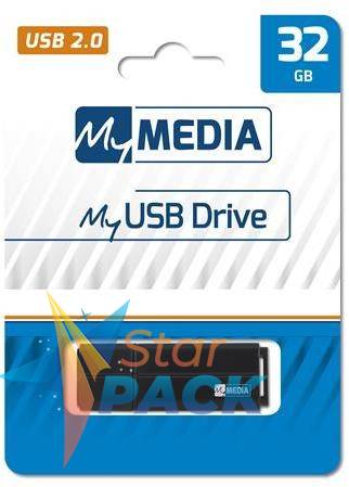 USB Flash Drive MyMedia, USB 2.0, 32GB, Negru
