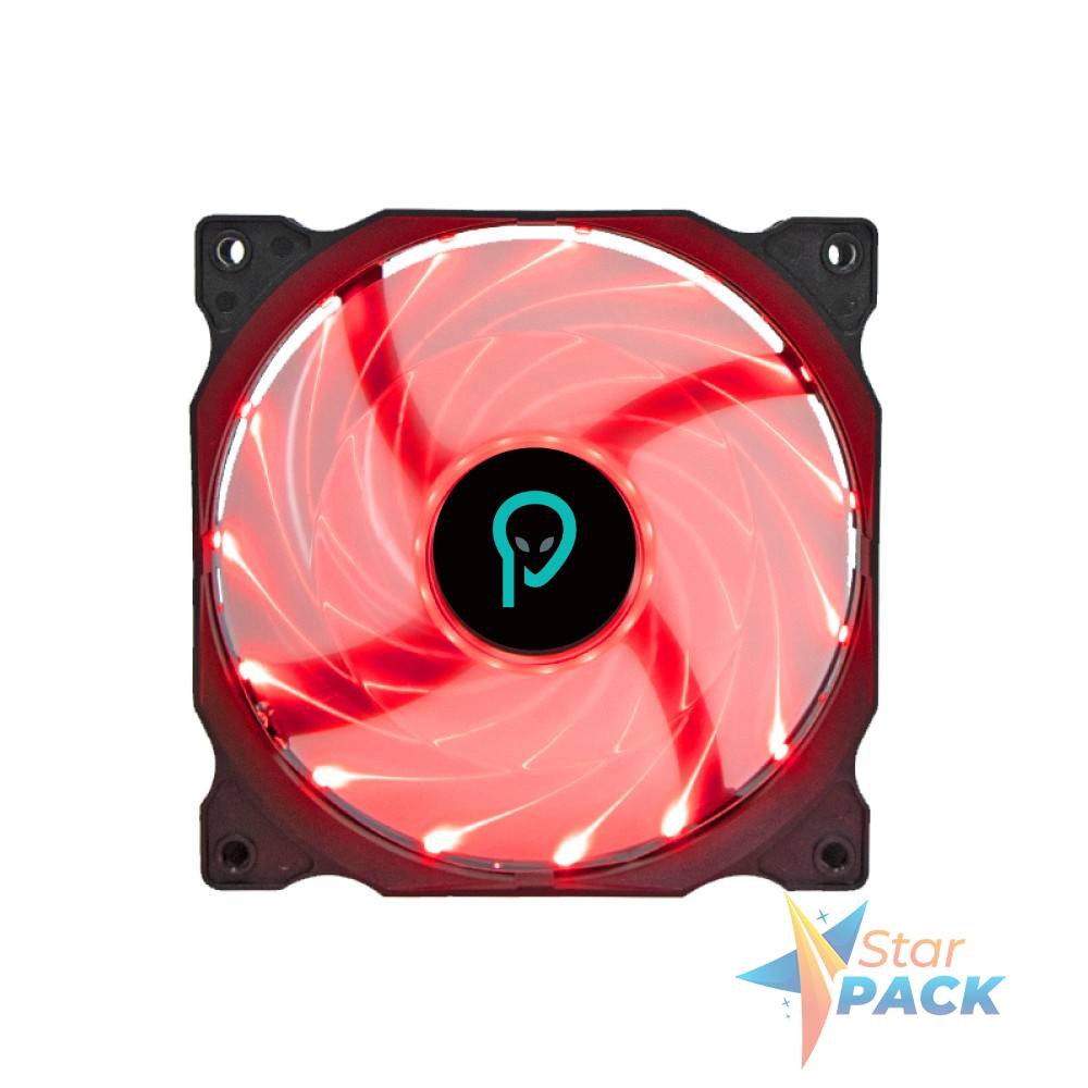 VENTILATOR SPACER PC Silent 120x120x25 mm,  RED light, Hydraulic Bearing, 34CFM, conector 3-pin