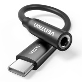Adaptor audio Vention, USB-C la Jack 3.5mm, 0.1m, PVC, negru,  -6922794792692