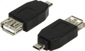 ADAPTOR LOGILINK, pt. smartphone, Micro-USB 2.0 la USB 2.0, negru