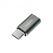 ADAPTOR LOGILINK, pt. smartphone, USB 3.0, USB Type-C la Micro-USB, argintiu