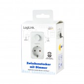 ADAPTOR LOGILINK, Schuko x 1, functie ajustare luminoasa, indicator led, IP20, 230 V/16 A, 50 Hz, 20-400 W pentru becuri luminoase, alb