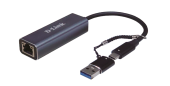 ADAPTOR RETEA D-LINK , extern, USB-C, port RJ-45, 2.5 Gbps, adaptor USB-A inclus