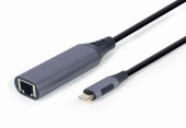 ADAPTOR RETEA GEMBIRD , extern, USB-A 3.1 + Type-C, port RJ-45, 1000 Mbps, silver