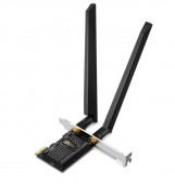 ADAPTOR RETEA TP-LINK AXE5400, extern wireless 2.4 GHz | 5 GHz | 6 Ghz, PCI-E port, 5400 Mbps, WI-FI 6E si Bluetooth 5.3, antena externa x 2