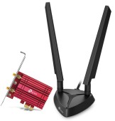 ADAPTOR RETEA TP-LINK AXE5400, extern wireless 2.4 GHz | 5 GHz | 6GHz, PCI-E port, 5400 Mbps, WI-FI 6E si Bluetooth 5.3, antena externa x 2