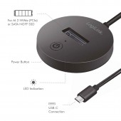 ADAPTOR USB LOGILINK, M.2 NVMe / SATA la USB 3.2 Gen 2, viteza max 10 Gb/s, negru