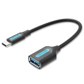 Adaptor USB Vention, OTG, USB-C la USB 3.1 gen 1, 5Gbps, 0.15m, PVC, negru,  -6922794749412
