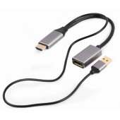 ADAPTOR video GEMBIRD, adaptor HDMI la DisplayPort, 10cm, rezolutie maxima 4K la 60Hz, USB power, negru