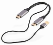 ADAPTOR video GEMBIRD, adaptor HDMI la DisplayPort, 2m, rezolutie maxima 4K la 60Hz, USB power, negru