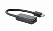ADAPTOR video GEMBIRD, Mini-DisplayPort la HDMI, rezolutie maxima 4K la 30Hz, black