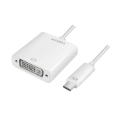 ADAPTOR video LOGILINK, adaptor USB-C la DVI-I DL 24+5pin, 0.15m, conectori nichelati, rezolutie maxima Full HD, plastic, dublu ecranaj, alb