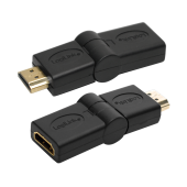 ADAPTOR video LOGILINK, HDMI la HDMI, conectori auriti, rezolutie maxima 4K la 30 Hz, pliabil la 180 grade, negru