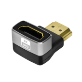 ADAPTOR video LOGILINK, HDMI la HDMI, conectori auriti, rezolutie maxima 8K la 60 Hz, 90 grade, negru-gri