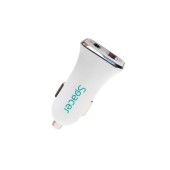 ALIMENTATOR auto SPACER QC si PD 38W total max, USB Quick Charge 18W; Power Delivery 20W, 38W total max., 1 x USB + 1 x USB Type-C, pt. bricheta auto, alb