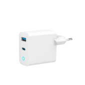 ALIMENTATOR retea 220V GEMBIRD, universal, 1 x USB Type-C D 30W, 1 x USB-A 3.0  QC 30W, indicator LED, tehnologie GaN, alb