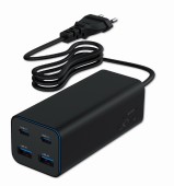 ALIMENTATOR retea 220V GEMBIRD, universal, 2 x USB-A + 2 x USB-C 3A , max. 100W PD GaN, protectie: scurtcircuit, supraincarcare, supratensiune, supraincalzire, cablu 1.5m, negru