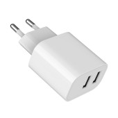 ALIMENTATOR retea 220V GEMBIRD, universal, 2 x USB-A 2.4A , max. 12W, protectie: scurtcircuit, supraincarcare, alb