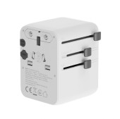 ALIMENTATOR retea 220V GEMBIRD, universal, conectori: US/UK/EU/AU, 2x USB Type-C PD 70W, 2x USB-A 15W, siguranta 10A, max. 2500W, alb