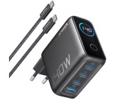 Alimentator retea Anker, 140W, fast charge, 3 x USB-C, 1 x USB-A, incarcare simultana 2 porturi 140W, afisaj LED, PD, gri,  - 0194644289614