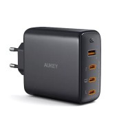 Alimentator retea Aukey, PA-B7S BK, 100W, fast charge, 3 x USB-C, 1 x USB-A, negru,  - 689323785575
