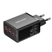 Alimentator retea Vention, 30W, 2 x USB-C, 2 x USB-A, GaN, Fast Charge, negru,  -6922794793156