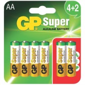 Baterie GP Batteries, Super Alcalina AA 1.5V alcalina, blister 6 buc. 