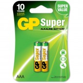 Baterie GP Batteries, Super Alcalina AAA 1.5V alcalina, blister 2 buc. 