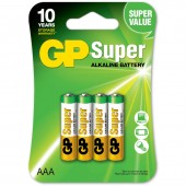 Baterie GP Batteries, Super Alcalina AAA 1.5V alcalina, blister 4 buc. 