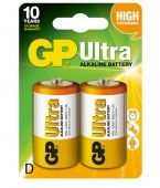 Baterie GP Batteries, Ultra Alcalina D 1.5V alcalina, blister 2 buc. 