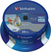 BD-R VERBATIM  25GB, viteza 6x, 25 buc, Single Layer, spindle, printabil, 