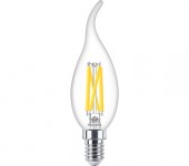 BEC LED Philips, soclu E14, putere 3.4W, forma flacara, lumina alb calda, alimentare 220 - 240 V