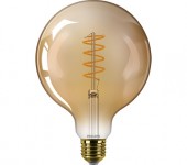 BEC LED Philips, soclu E27, putere 7.3W, forma sferic, lumina flacara, alimentare 220 - 240 V