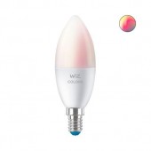 BEC smart LED Philips, soclu E14, putere 4.9W, forma lumanare, lumina multicolora, alimentare 220 - 240 V