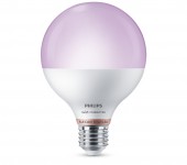 BEC smart LED Philips, soclu E27, putere 11 W, forma sferic, lumina multicolora, alimentare 220 - 240 V