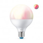 BEC smart LED Philips, soclu E27, putere 11W, forma sferic, lumina multicolora, alimentare 220 - 240 V