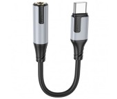 CABLU ADAPTOR Borofone BV19, USB Type-C to Jack 3.5mm, lungime 15 cm, gri