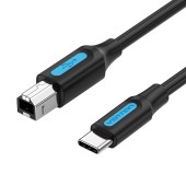 Cablu adaptor Vention, USB B la USB-C, 1.5m, 480 Mbps, TPE, negru,  - 6922794756410