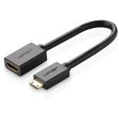 CABLU ADAPTOR video Ugreen, mini HDMI la HDMI, rezolutie maxima 4K/60Hz, HDMI 2.0, 0.22 m, negru  - 6957303801855