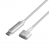CABLU alimentare LOGILINK, pt. notebook Apple, USB Type-C la Apple MagSafe2, 1.8m, argintiu