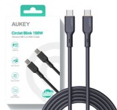 Cablu alimentare si date Aukey, USB Type-C la USB Type-C, 1.8m, 480 Mbps, 100W, silicon, negru,  -689323785278