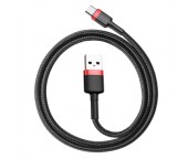 CABLU alimentare si date Baseus Cafule, Fast Charging Data Cable pt. smartphone, USB la USB Type-C 18W, 0.5m, rosu + negru  - 6953156278172