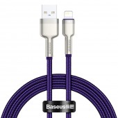CABLU alimentare si date Baseus Cafule Metal, Fast Charging Data Cable pt. smartphone, USB la Lightning Iphone 2.4A, braided, 1m, violet  - 6953156202269