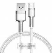 CABLU alimentare si date Baseus Cafule Series, Fast Charging Data Cable pt. smartphone, USB la USB Type-C 66W, braided, 1m, alb