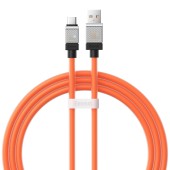 CABLU alimentare si date Baseus Crystal Shine, Fast Charging Data Cable pt. smartphone, USB la USB Type-C 100W, 1m, braided, portocaliu  - 6932172626839
