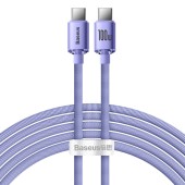 CABLU alimentare si date Baseus Crystal Shine, Fast Charging Data Cable pt. smartphone, USB Type-C la USB Type-C 100W, 2m, violet  - 6932172602918