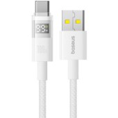 CABLU alimentare si date Baseus Display, Fast Charging Data Cable pt. smartphone, USB la USB Type-C 100W, braided, 2m, alb  - 6932172682224