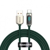 CABLU alimentare si date Baseus Display, Fast Charging Data Cable pt. smartphone, USB la USB Type-C 66W, 1m, verde  - 6932172600570
