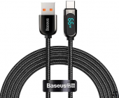 CABLU alimentare si date Baseus Display, Fast Charging Data Cable pt. smartphone, USB la USB Type-C 66W, braided, 1m, negru